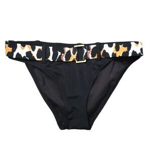 Victoria's Secret Womens Sz S Black Brown Leopard Print Bathing Suit Bottoms